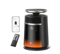 DREO Calefactor Ceramico, Modo 360° y Directo para Interiores | 3 niveles de calor y modo ventilador, largo alcance 4,1 m/s, termostato, protección de seguridad de 8 capas, silencioso 25 dB