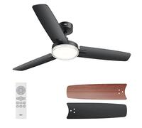 Dreo Ceiling Fan with Light and Remote Control 52 Inch, White Fan, 5 CCT Color Temperatures, 6 Level Dimmable LED, 6 Speed, Silent Reversible DC Motor, 1/4/8h Timer