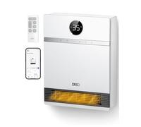 Dreo Inteligente Calefactor Bajo Consumo, Oscilación de 30°, 2000W Termoventilador Electrico, Calefactor Baño Pared, Termostato Ajustable, Control Remoto, 24H Temporizador, Instalación Sencilla, Alexa