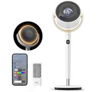 Dreo Ventilador de pedestal, 80 pies de grado, ventilador de pedestal para toda la habitación, ventiladores oscilantes de 120°+120° con control remoto/voz/Wifi/LED/Alexa, 8 ajustes de velocidad