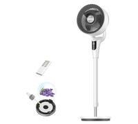 Dreo Ventilador de Pie Silencioso para Dormitorio [Mejorado], Flujo de Aire 27m, 20dB, Oscilación 90°, Motor DC, 8 Velocidades, 3 Modos, Altura 96-106 cm, Temporizador 8H, Inclinación 105°