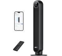 Dreo ventilador de pie silencioso, ventilador de torre con velocidad de 7,6 m/s, 4 velocidades, rotación de 90°, temporizador de 8 horas, pantalla LED y mando a distancia incluido. negro. Alexa