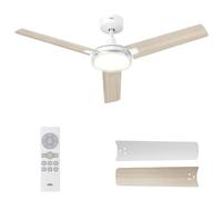 DREO ventilador de techo con luz y control remoto 132 cm, ventilador blanco, 5 temperaturas de color CCT, LED regulable en 6 niveles, 6 velocidades, motor CC reversible silencioso, temporizador 1/4/8h