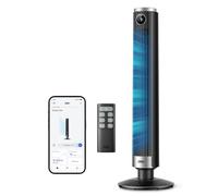Dreo Ventilador de torre inteligente 554S, ventilador de pie ajustable 102-114 cm, 8.4 m/s, oscilación 90°, silencioso 20 dB, 9 velocidades, 4 modos, temporizador 12 h, compatible con Google y Alexa