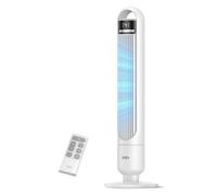 Dreo Ventilador de Torre Silencioso 23 dB, alcance de 9,8 m, 4 velocidades y 3 modos, temporizador 8 h, oscilación 90°, ideal para dormitorio y oficina, blanco estándar