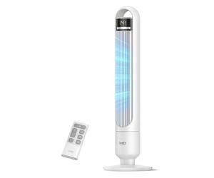 Dreo Ventilador de Torre Silencioso 23 dB, alcance de 9,8 m, 4 velocidades y 3 modos, temporizador 8 h, oscilación 90°, ideal para dormitorio y oficina, blanco estándar