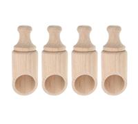 DRESSOOS 4 Cucharas de Madera Set de 4 Piezas Mango Ergonómico para Baño y Rebabas, Utensilios de Madera para Servir Condimentos para Sal y Té