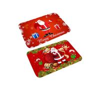 DRESSOOS Alfombrillas Navideñas para Baño y Dormitorio, Antideslizantes y Absorbentes, Tela de Franela, Diseño Elegante para Decoración de Navidad y Año, Pack de 2