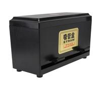 DRESSOOS Caja Dispensadora de Pajitas Negra con Apertura Ajustable y Diseño Tipo Prensa para Cafeterías y Bares de Snacks