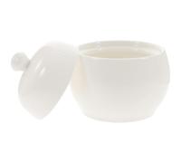 DRESSOOS Cuenco de Cerámica Resistente al Calor con Tapa Bol para Sopa y Estofado Multiusos para Cocina y Restaurante para Desayuno y Postres Blanco Vintage