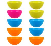 DRESSOOS Juego de 10 Cuencos de Plástico Irrompibles Redondos, Fáciles de Almacenar y Reutilizables para Arroz y Cereales en Almuerzos y Cenas Color Aleatorio