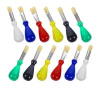 DRESSOOS Set de 12 Pinceles y Cerdas de Cerda de Cerdo Mango Ergonómico Adecuado para Pintura al Óleo y Acuarela en Actividades Artísticas