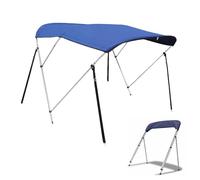 DRFGHK Toldo Bimini para Barco, Toldos Barco de 3 Arcos, Lona 600D Grado Marino, Impermeable, con Marco Aluminio y Poste Soporte Trasero(Blue,170-182cm/67-72in)