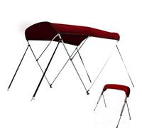 DRFGHK Toldo Bimini para Barco, Toldos Barco de 3 Arcos, Lona 600D Grado Marino, Impermeable, con Marco Aluminio y Poste Soporte Trasero(Red,185-198cm/73-78in)