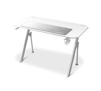 DRIFT GAMING DZ175 - Mesa Gaming, 120x60x75cm, Alfombrilla XL, Organizador de Cables, Soporte para Vasos y Auriculares. Soporta 100Kg, Blanco