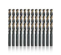 Drill America - Broca de acero de alta velocidad (1/64" - 1/2", 1 - #52, A - Z), acabado en negro y dorado, punta dividida 135 grados, serie KFD Killer Force Drill, 8, 12