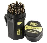 Drill America - D/A29J-CO-PC Juego de brocas de cobalto M42 de 29 piezas en caja redonda (1/16" - 1/2" x 64ths), serie D/ACO