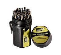 Drill America KFD Series ZMKFD4025-PC - Juego de brocas métricas de 25 piezas en caja redonda, longitud de trabajo, brocas de acero de alta velocidad para metal, madera, plástico, tamaños de 1 mm a 13