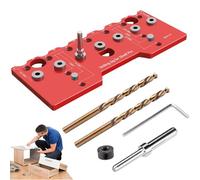 Drilling Guide Locator, 2 en 1 Aluminum Shelf Pin Drilling Tool, Woodworking Tools with 22.5x9x1cm/8.86x3.54x0.39 inches For Precision Drilling, Joint Angle Guide, Pocket Dowel Hole Jig