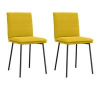 Drillkyn Juego de 2 sillas de comedor de tela de terciopelo amarillo, metal y madera contrachapada, silla tapizada con reposabrazos y respaldo, para cocina, salón, comedor, asiento ergonómico