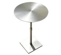 Drsyffsup Mesa Auxiliar Ajustable para sofá Alto, Mesa de Pub bistró de Acero Inoxidable para Interiores y Exteriores, mesas de Comedor Cuadrada/Redonda para Restaurante, Bar(Silver,Round_Top 50CM)