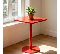 Drsyffsup Mesa de Bar Cuadrada roja de Estilo Moderno, Mesa Auxiliar pequeña, mesas de sofá, mesas de café para Sala de Estar, Dormitorio, balcón, Soporte para Plantas, fácil de Limpiar(48x48x72cm)