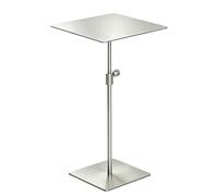 Drsyffsup Mesas de Bar de Altura Ajustable, pequeña Mesa Cuadrada para Bebidas con Base Pesada, Mesa Auxiliar Plateada Moderna para Espacios pequeños, Sala de Estar, Junto al sofá(Top 35cm)