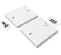DRUT Tapa de placa ciega individual para enchufes eléctricos, caja trasera, acabado blanco, con tornillos (86 mm x 86 mm) (2)