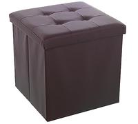 DRW Puf pegable con almacenaje 45x45x45 cm (Marron Polipiel)