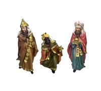 DRW Set 3 Reyes de Magos de Resina Pintados a Mano 10x10x20 cm