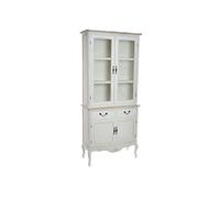 DRW Set de 2 Vitrina con 4 Puertas y 2 Cajones de Madera y Cristal en Blanco 88x40x200cm
