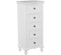 DRW Sinfonier con 5 cajones de Madera DM en Blanco y Crema 93x40x30 cm
