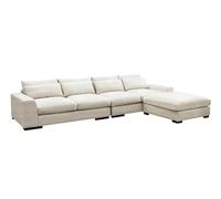 DRW Sofa Chaise Longue 4 plazas + Puff con Posibilidad de ponerlo como esquinero o Sofa Grande con respaldos reclinables 111X54X88 cm