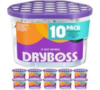 DRYBOSS Pack x 10 Deshumidificador Absorbente Anti Humedades de Armarios, Interior Casa, Cajones, Habitacion, Pared, Coche. Quita Olores y Absorbe Humedades. Previene Condensación. Antihumedad