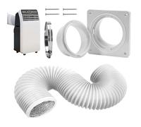 Dryer Vent Kit, Indoor Dryer Vent Kit with Wall Mounted Replacement Plate, PP, PVC Parts Connector for Ceiling Exhaust Ventilation Fans, Washer Circulation, RV Home Use, 150 x 10 x 10 cm