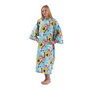 DRYMEE Toalla con capucha con licencia oficial | Poncho para la playa o la piscina | Perfecto para adolescentes, adultos, mujeres, hombres, talla única altura sugerida 110 cm, diseño de Bob Esponja