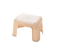 DSOUWEH Taburete de plástico de estilo nórdico, taburetes gruesos antideslizantes, asiento para cambiar zapatos, sillas de oficina, banco de muebles para baño, Beige, S