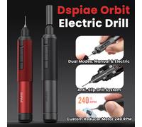DSPIAE AT-ED01 Taladro Eléctrico de Mano y Destornillador de Doble Modo para Modelismo Gunpla, Plástico, Madera, Metal Blando, Herramientas de Bricolaje Red SPIN-LOCK 123S01