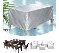 DSRDRFG 240x180x80cm/LaxAnxAl Funda para Muebles de Jardín Rectangular, Funda Mesa Exterior con Cordón, Fundas Protectora Impermeable para Mesas y Sillas de Exterior, Resistente al Viento, Anti-UV