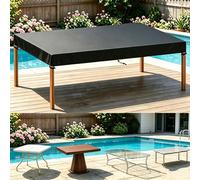 DSRDRFG Funda Mesa Exterior 140x80x10cm/LaxAnxAl Protector Mesa Exterior Impermeable, 420D Cuadrado/Rectangular Funda para Muebles de jardín, Anti-Viento Anti-UV Resitente al Polvo, Negro