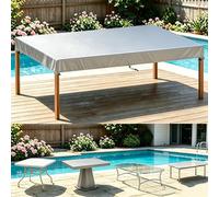 DSRDRFG Funda Mesa Exterior 80x70x10cm/LaxAnxAl Protector Mesa Exterior Impermeable, 420D Cuadrado/Rectangular Funda para Muebles de jardín, Anti-Viento Anti-UV Resitente al Polvo, Plata