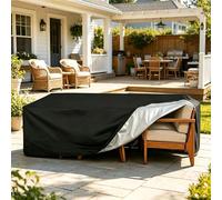 DSRDRFG Funda Mesa Jardin Impermeable 145x90x40cm/LaxAnxAL Funda Muebles Jardin Rectangular/Cuadrada,420D Tela Oxford Cubierta de Mesa Exterior Fundas Protectora Mesa para Ratán Sofá, Negro