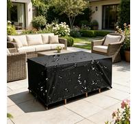 DSRDRFG Funda Mesa Jardin Impermeable 70x30x35cm/LxAxH 420D Oxford Rectangular Cubre Mueble Jardin Funda, Anti Viento, Anti UV, Antipolvo, Negro