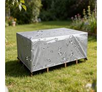 DSRDRFG Funda para Muebles de Jardín 155x70x90cm/LxAxH Funda Impermeable Exterior, Funda Mesa, Tela Protector para Rectangular Mesa Anti Viento Fundas Sofa Jardin, Plata
