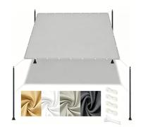 DSRDRFG Toldo Vela Rectangular 3.5x8M Toldo Vela de Sombra Exterior Terraza con Ojales, PES 220g/m² Impermeable Protección UV Lona Sombra para Terraza Jardín Patio Exteriores, Gris Claro
