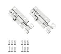Dstarymnix Pestillo Puerta Cerrojo Acero Inoxidable 304 Deslizante con Tornillos Montaje | Cerrojo Puerta Interior Exterior para Baño Dormitorio Ventana Armario Jardín 2 Piezas, Cerrojo Fac Trastero