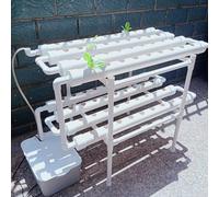 DSYOGX 72-Hole Hydroponic Grow Kit 2 capas Planta PVC s hidropónicos de cultivo hidropónico de dos capas para casa, balcón, jardín, balcón, balcón, balcón, principio de flujo de agua