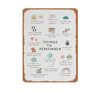 DSZUJTYROP Calm Thoughts Metal Sign Things To Remember Minimalist Boho Style for Reflection Room or Office Decor 8 X 12 in