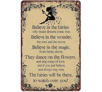 DSZUJTYROP Fairy Magic Vintage Retro Metal Tin Sign for Bedroom Wall-Art Home Decor Nursery Living Room (8 X 12 in)