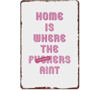 DSZUJTYROP Witty Home Is Where The Drama Aint Retro Distressed Aluminum Sign for Funny Wall Decor in Living Room Porch 8 X 12 in